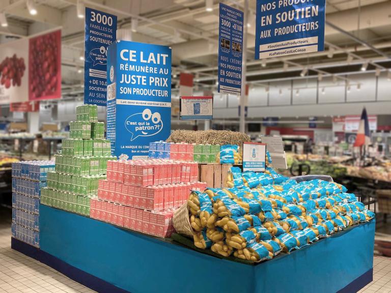 Mise en valeur des produits C'est qui le Patron au Carrefour Ollioules - Février 2022